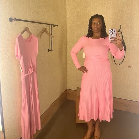 NWT $198 Anthropologie Long-Sleeve Ribbed Sweater Midi Dress - Small - Picture 2 of 9